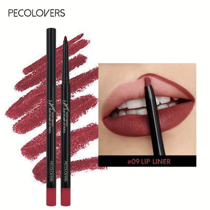 Nude Brown Lip Liner Pencil Lipstick Matte Smooth Waterproof Lipliner Long Lasting Non-stick Cup Lipstick Pen Beauty Makeup Leedoar