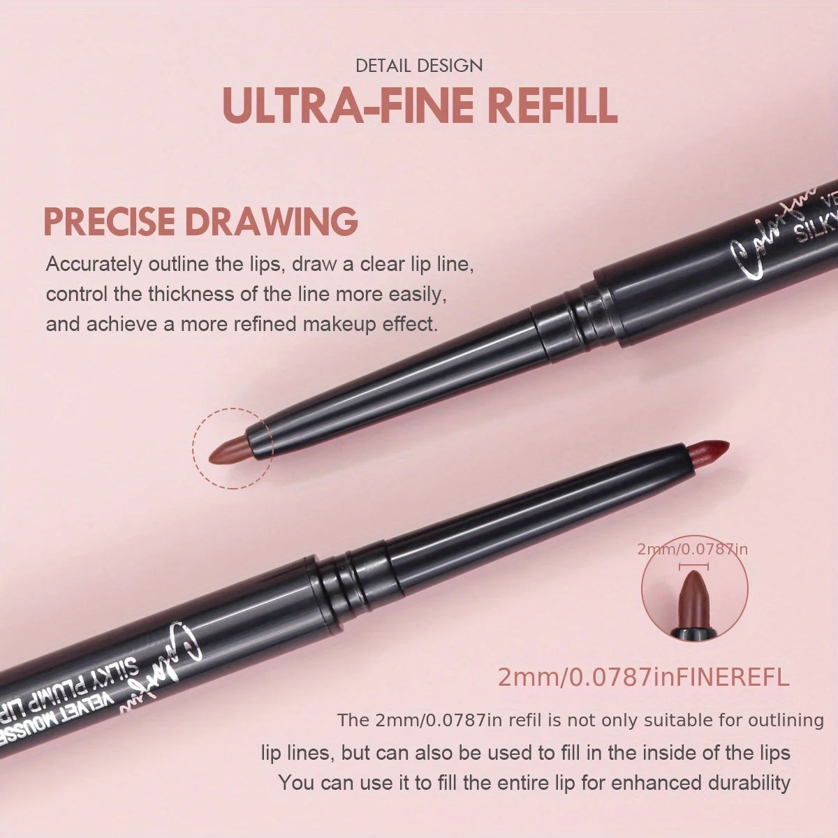 Nude Brown Lip Liner Pencil Lipstick Matte Smooth Waterproof Lipliner Long Lasting Non-stick Cup Lipstick Pen Beauty Makeup Leedoar