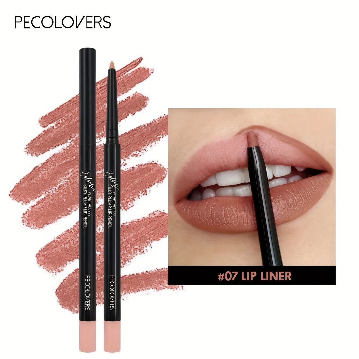 Nude Brown Lip Liner Pencil Lipstick Matte Smooth Waterproof Lipliner Long Lasting Non-stick Cup Lipstick Pen Beauty Makeup Leedoar