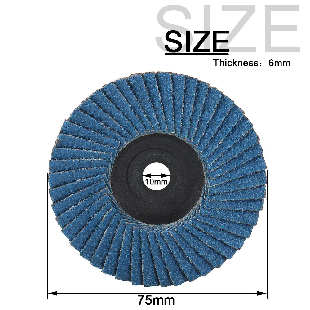 NuoDunco 3pcs 75mm Flat Flap Discs 3 " Grinding Wheels Mini Angle Grinder Accessories Sanding Discs For Metal Wood Polishing Leedoar