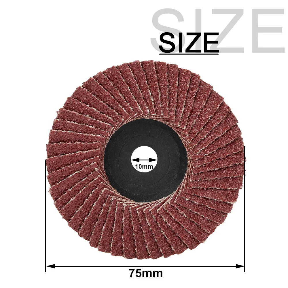 NuoDunco 3pcs 75mm Flat Flap Discs 3 " Grinding Wheels Mini Angle Grinder Accessories Sanding Discs For Metal Wood Polishing Leedoar