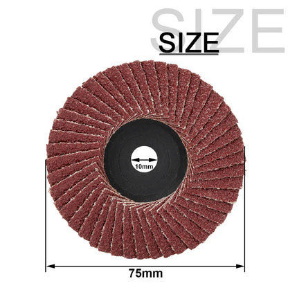 NuoDunco 3pcs 75mm Flat Flap Discs 3 " Grinding Wheels Mini Angle Grinder Accessories Sanding Discs For Metal Wood Polishing Leedoar