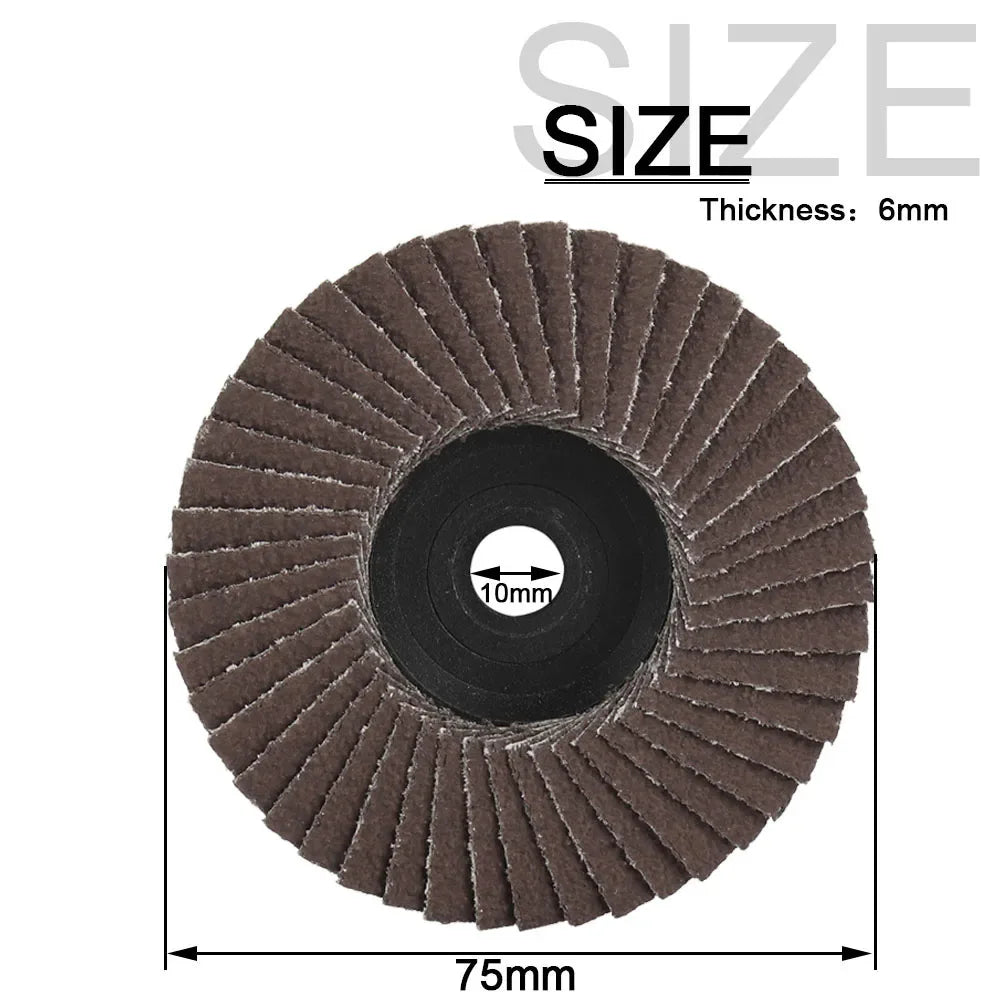 NuoDunco 3pcs 75mm Flat Flap Discs 3 " Grinding Wheels Mini Angle Grinder Accessories Sanding Discs For Metal Wood Polishing Leedoar