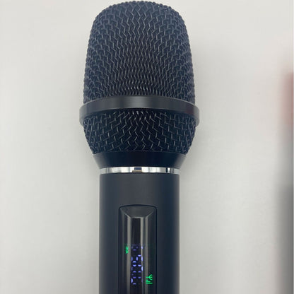 LEEDOAR HT-225 Dual-Channel UHF Wireless Microphone System One Set Includes Two Microphones for KTV Karaoke Portable Trolley Speaker