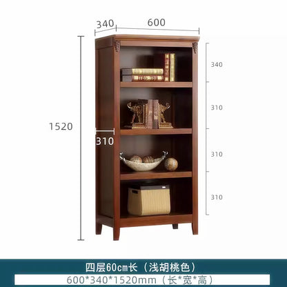 Bookshelf Solid Wood Bookcase Combination Wall-mounted Floor-standing Storage Cabinet for Living Room Home Organization