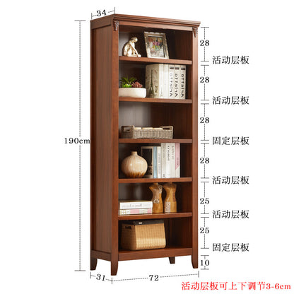 Bookshelf Solid Wood Bookcase Combination Wall-mounted Floor-standing Storage Cabinet for Living Room Home Organization