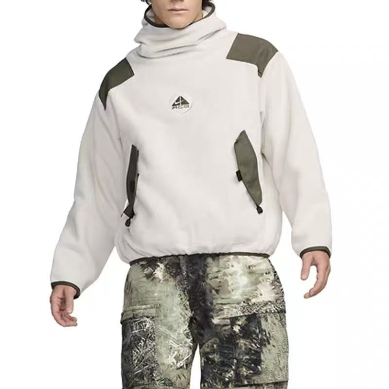 ACG Sherpa Fleece Jacket Collaboration Pullover Fleece Hoodie for Fall/Winter, Warm and Thick, Casual Unisex Sweatshirt with Hood