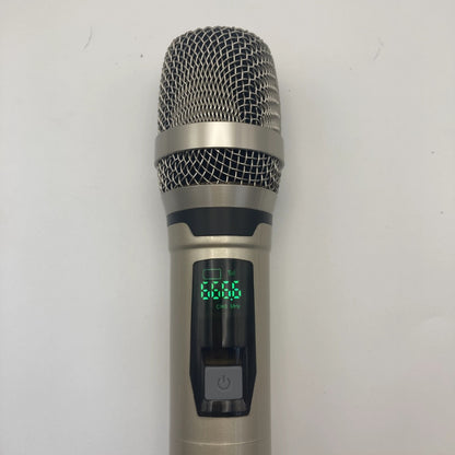 LEEDOAR HT-20B UHF Interference-Resistant Dual-Channel Wireless Microphone System Outdoor Karaoke for Portable Trolley Speakers