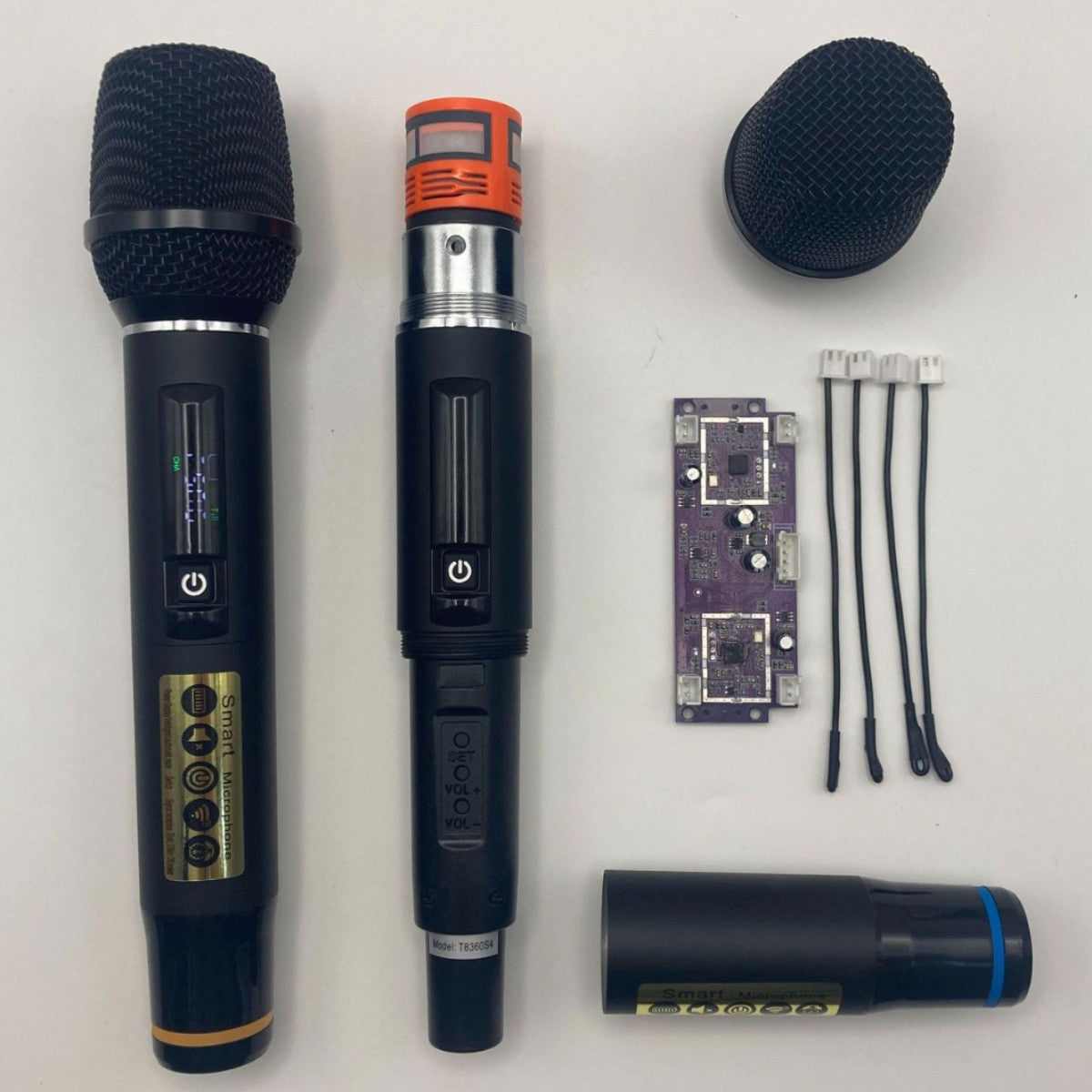LEEDOAR HT-225 Dual-Channel UHF Wireless Microphone System One Set Includes Two Microphones for KTV Karaoke Portable Trolley Speaker