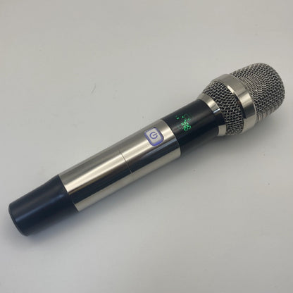 LEEDOAR HT-128 Wireless White Handheld Microphone (1-to-2) Metal Case for Singing, Performances, and Trolley Speakers