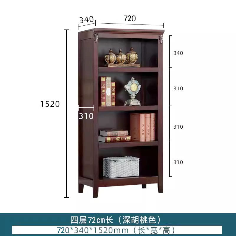 Bookshelf Solid Wood Bookcase Combination Wall-mounted Floor-standing Storage Cabinet for Living Room Home Organization