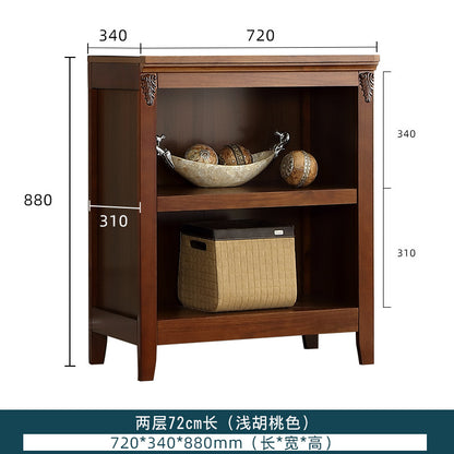 Bookshelf Solid Wood Bookcase Combination Wall-mounted Floor-standing Storage Cabinet for Living Room Home Organization