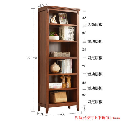 Bookshelf Solid Wood Bookcase Combination Wall-mounted Floor-standing Storage Cabinet for Living Room Home Organization