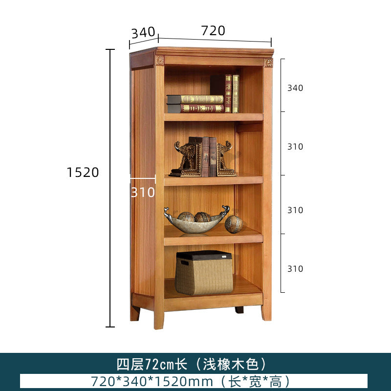 Bookshelf Solid Wood Bookcase Combination Wall-mounted Floor-standing Storage Cabinet for Living Room Home Organization