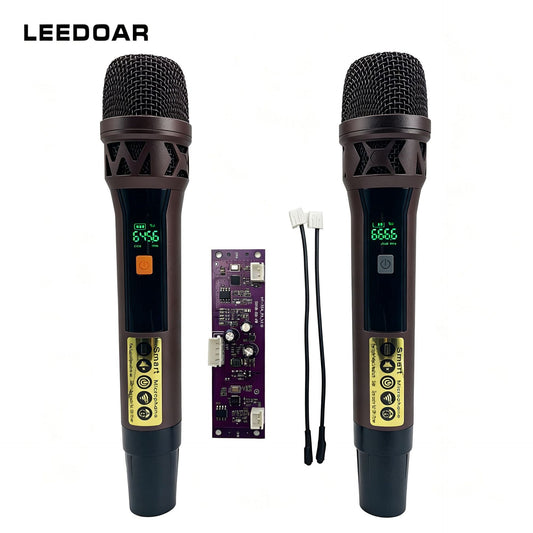 LEEDOAR HT-36 Red Wireless Handheld Microphone for Home Karaoke, Meetings, and Trolley Speakers; Hot-Selling in Vietnam and Cambodia.