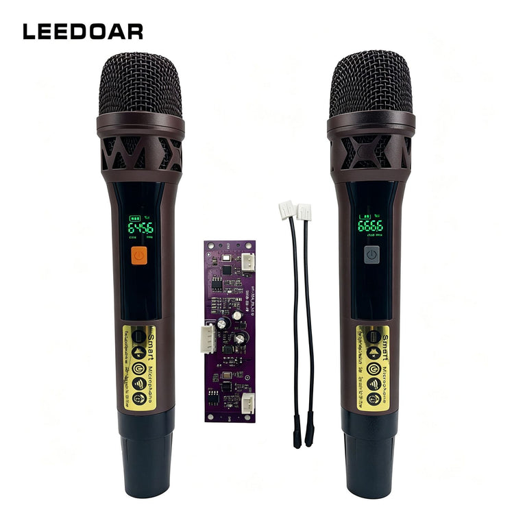 LEEDOAR HT-36 Red Wireless Handheld Microphone for Home Karaoke, Meetings, and Trolley Speakers; Hot-Selling in Vietnam and Cambodia.
