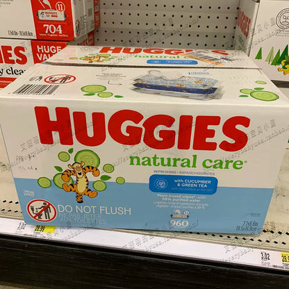 Curiosity Huggies Baby Wet Wipes Green Tea Cucumber Fragrance 960 Tablets