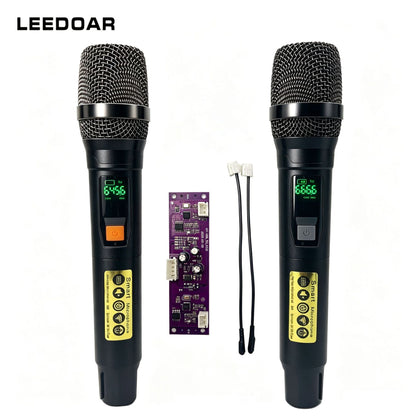LEEDOAR HT-21 Wireless Microphone System (1-to-2) With Anti-Feedback Technology for Trolley Speaker  Outdoor Performances Karaoke– Hot-Selling in Vietnam and Cambodia