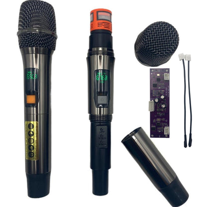 LEEDOAR HT-02 Dual UHF Anti-Interference Microphones for Portable Trolley Speaker Outdoor Performances Karaoke