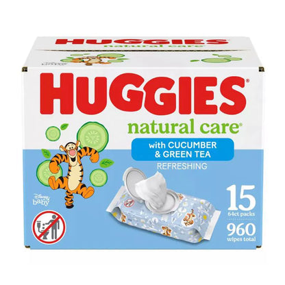 Curiosity Huggies Baby Wet Wipes Green Tea Cucumber Fragrance 960 Tablets