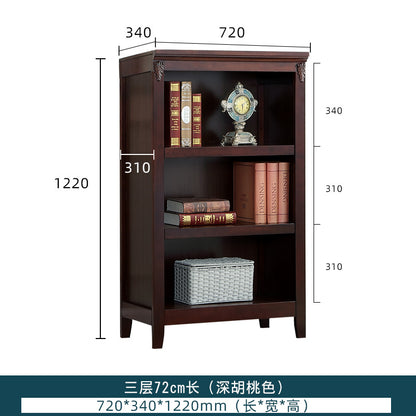 Bookshelf Solid Wood Bookcase Combination Wall-mounted Floor-standing Storage Cabinet for Living Room Home Organization