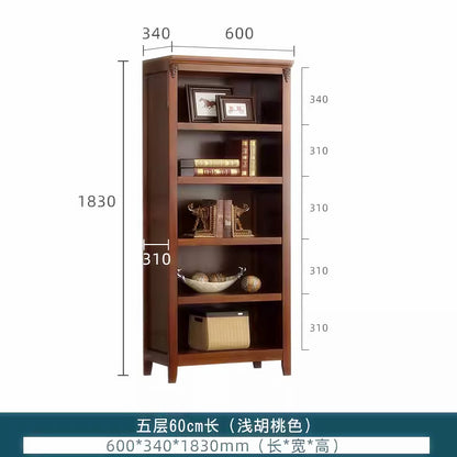 Bookshelf Solid Wood Bookcase Combination Wall-mounted Floor-standing Storage Cabinet for Living Room Home Organization