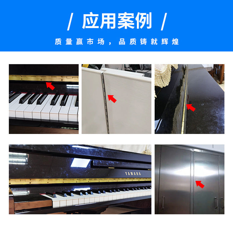 Long Piano Hinge, No-Hole Long Piano Hinge 1.8m, Welded Steel Piano Hinge, Thin Iron Hinge