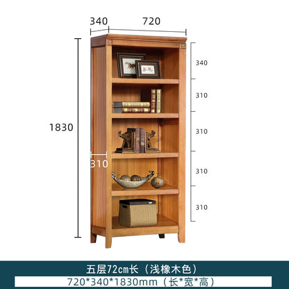 Bookshelf Solid Wood Bookcase Combination Wall-mounted Floor-standing Storage Cabinet for Living Room Home Organization