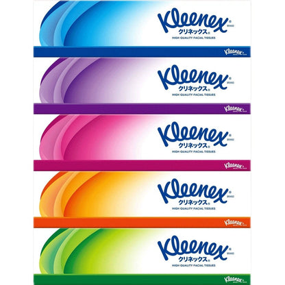 Original Japanese Kleenex Smooth and Moisturizing Series Paper Towels for Soft Care * 180 puffs * 5 boxes