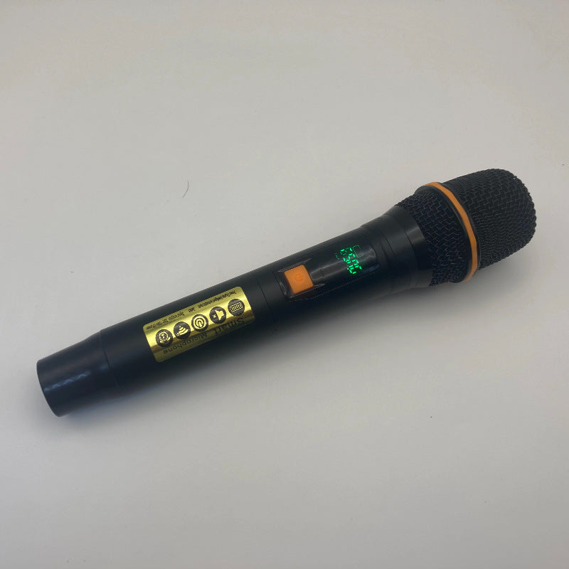 Leedoar HT-03 Dual-Channel UHF Wireless Microphone System Handheld Microphone for KTV Trolley Speaker