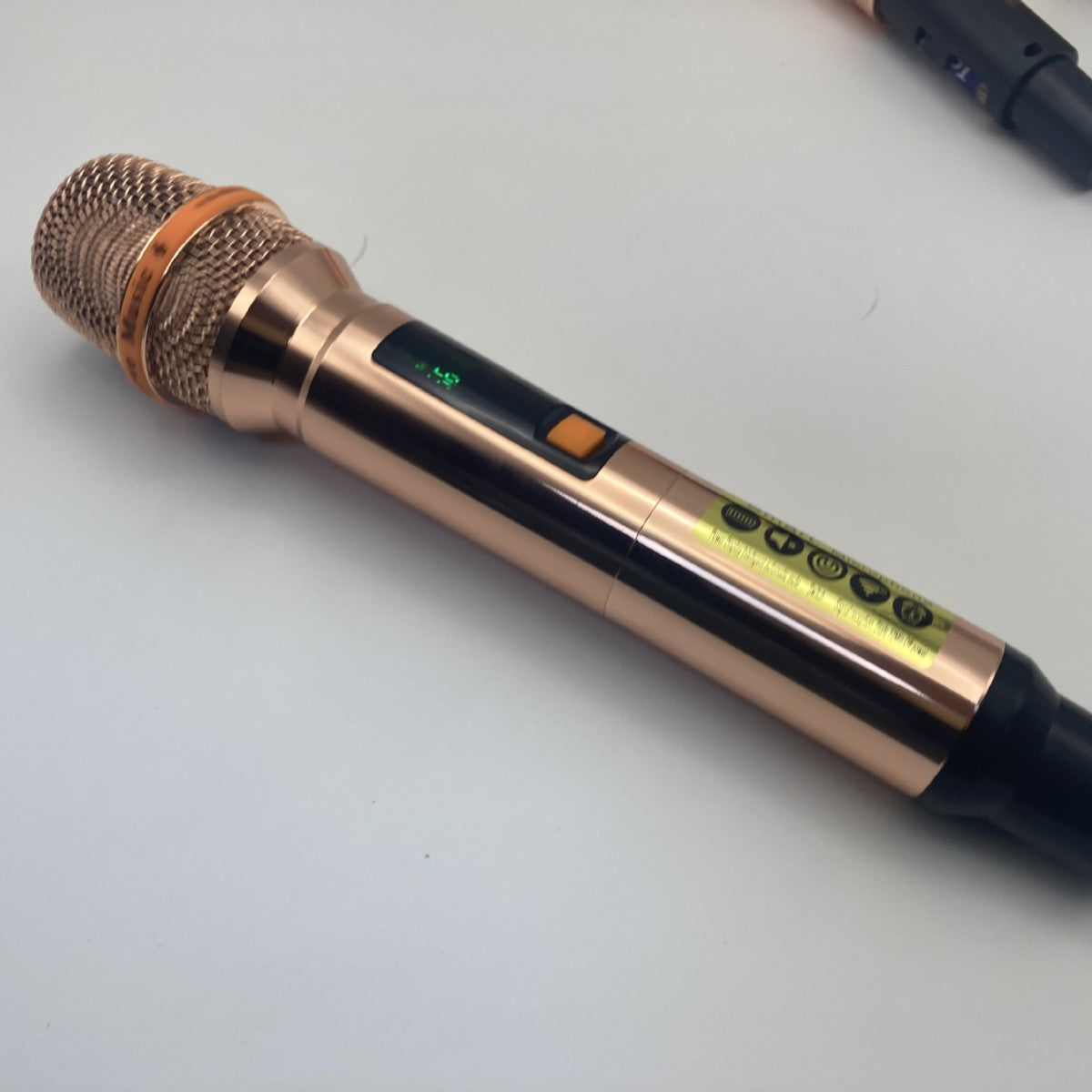 LEEDOAR HT-35 Rose Gold Handheld UHF Dual-Channel Wireless Microphone System for Karaoke Trolley Speakers