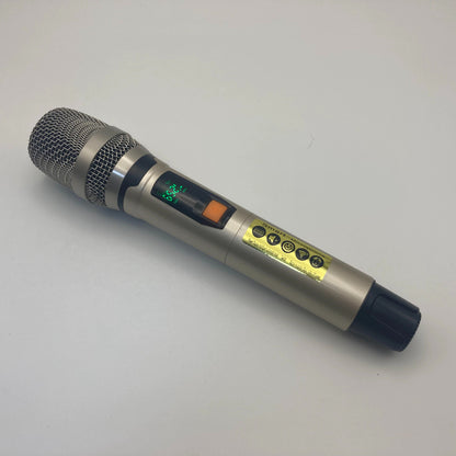 LEEDOAR HT-20A Dual UHF Anti-Interference Microphones (1-to-2 System) for Outdoor Trolley Speaker Performances Karaoke