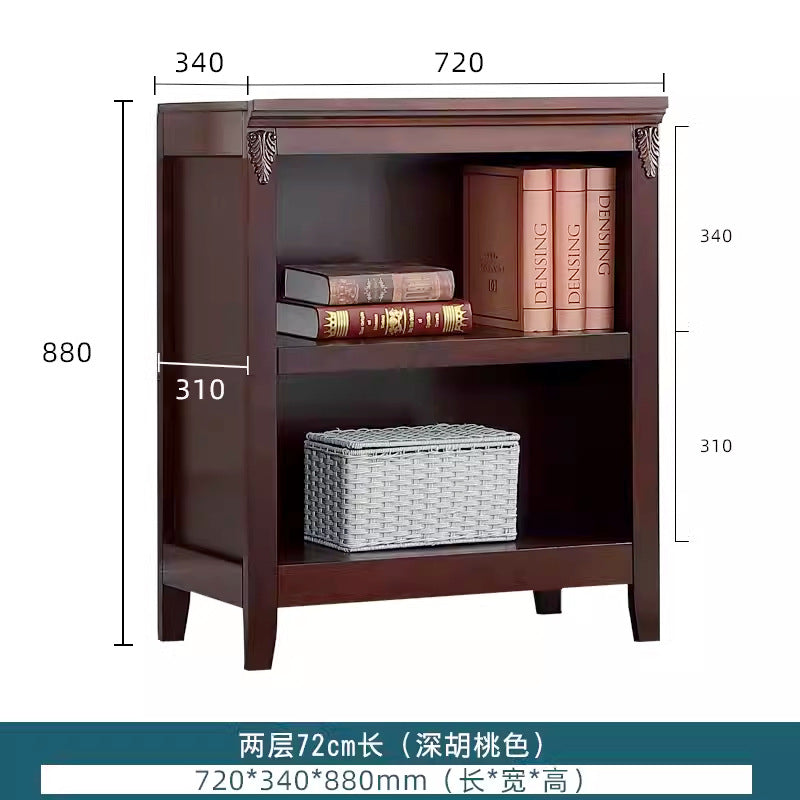 Bookshelf Solid Wood Bookcase Combination Wall-mounted Floor-standing Storage Cabinet for Living Room Home Organization