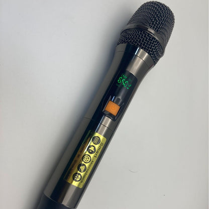 LEEDOAR HT-02 Dual UHF Anti-Interference Microphones for Portable Trolley Speaker Outdoor Performances Karaoke