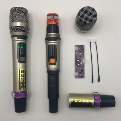 LEEDOAR HT-20B UHF Interference-Resistant Dual-Channel Wireless Microphone System Outdoor Karaoke for Portable Trolley Speakers