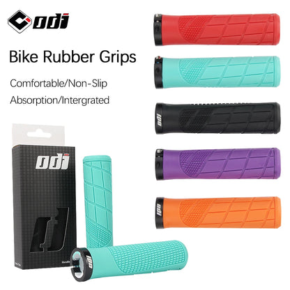 Manoplas de borracha ODI para guidão MTB, com trava, à prova de choque, antiderrapante, para mountain bike/estrada, acessórios dobráveis ​​para bicicleta de equilíbrio 