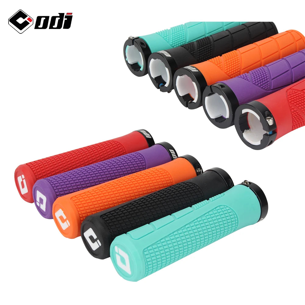 Puños de manillar de goma ODI MTB con bloqueo, a prueba de golpes, antideslizantes, cubierta para manillar de bicicleta de montaña/carretera, accesorios plegables para bicicleta de equilibrio 