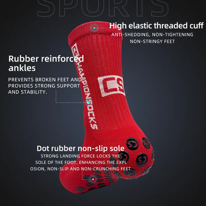 One Pair Adult 6 Colors Sports Series Socks Polyester Is Breathable Sweat-absorbing Football Socks at the Bottom of the Towel Leedoar