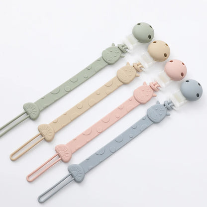 One-Piece Silicone Pacifier Clip Holder, Soft Flexible Pacifier Clips Binky Clips for Baby Boys and Girls,  Baby Accessories Leedoar