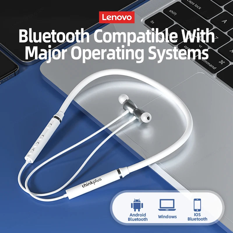 Origial Lenovo HE05X Ⅱ Bluetooth Neckband Earphone Wireless Earbuds Magnetic Neckband Earphone Waterproof Sport Headset with Mic Leedoar