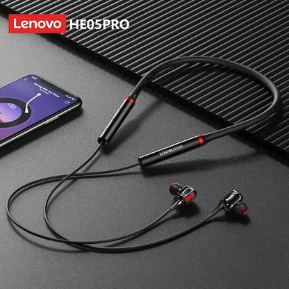 Original Lenovo HE05 Pro TWS Earphone Bluetooth 5.0 Neckband Earphone Sports Noise Canceling Headphones Waterproof Microphone Leedoar