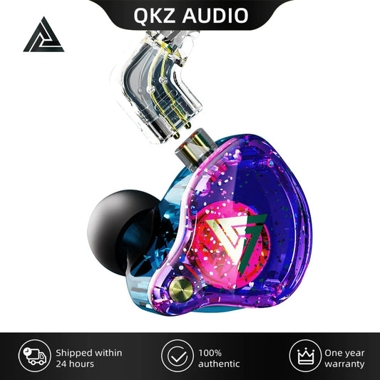 Original QKZ AK6 Pro EDX Pro 1DD Fones de ouvido dinâmicos HIFI Bass Fones de ouvido intra-auriculares Monitor esportivo com cancelamento de ruído Fone de ouvido ZST X 