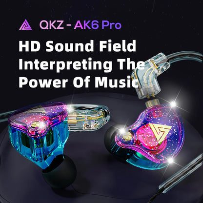 Auriculares dinámicos originales QKZ AK6 Pro EDX Pro 1DD con graves HIFI, auriculares internos con monitor deportivo y cancelación de ruido ZST X 