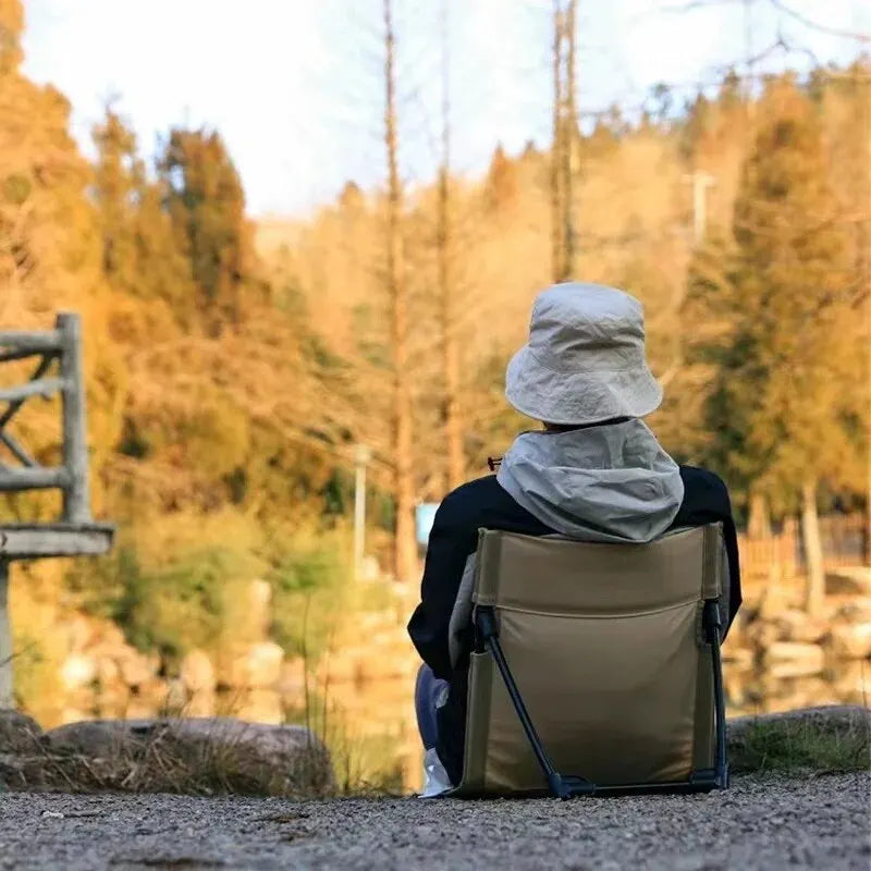 Silla plegable ligera y cómoda para acampar al aire libre, silla de playa para parques y ocio, silla individual portátil con respaldo 