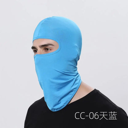 Outdoor Cool Sunscreen Balaclava Motorcycle Face Mask Lycra Moto Biker Wind Cap Mask Stopper Windproof Bicycle Cycling Headgear Leedoar