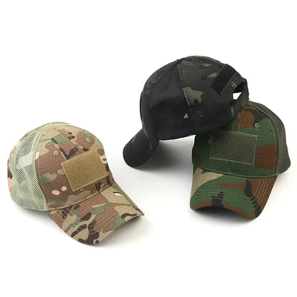 Boné ajustável camuflado multicam ao ar livre malha tático militar exército airsoft pesca caça caminhadas basquete snapback chapéu 