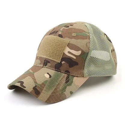 Boné ajustável camuflado multicam ao ar livre malha tático militar exército airsoft pesca caça caminhadas basquete snapback chapéu 