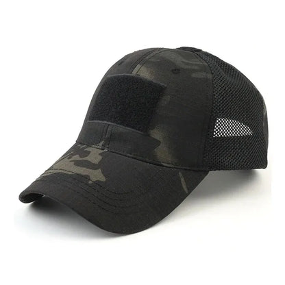 Boné ajustável camuflado multicam ao ar livre malha tático militar exército airsoft pesca caça caminhadas basquete snapback chapéu 