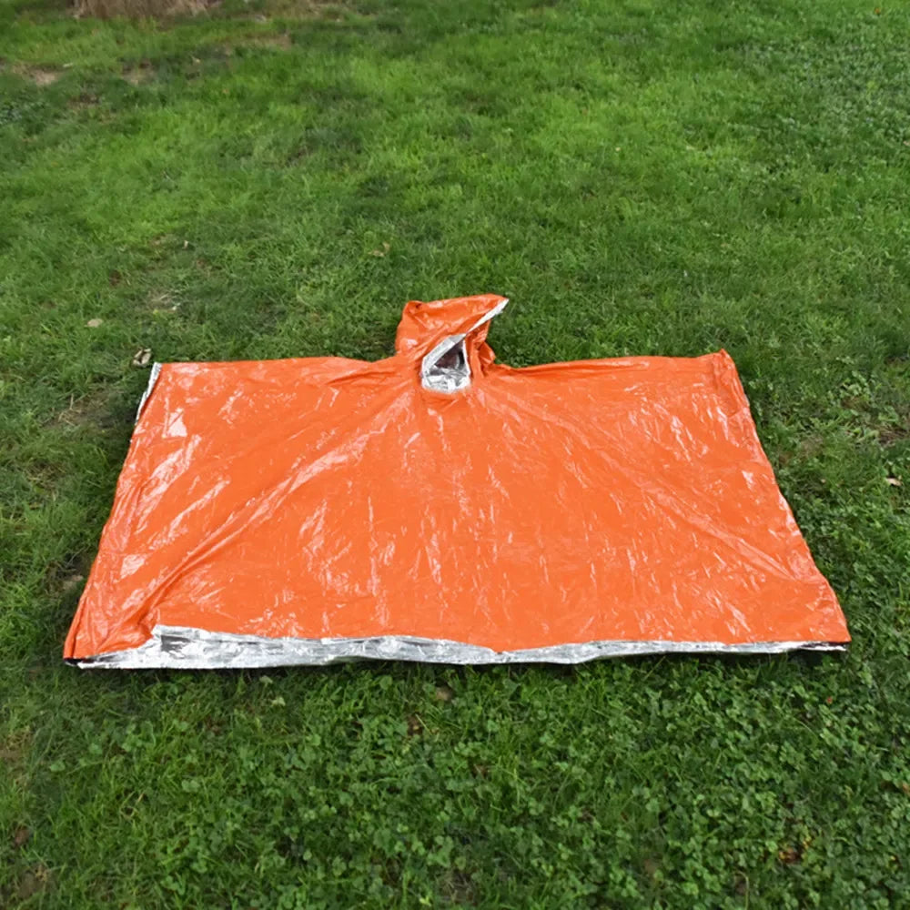 Outdoor Multifunction Raincoat Camping Raincoat Waterproof Survival Emergency Reflective Clothing Camping Gear Leedoar