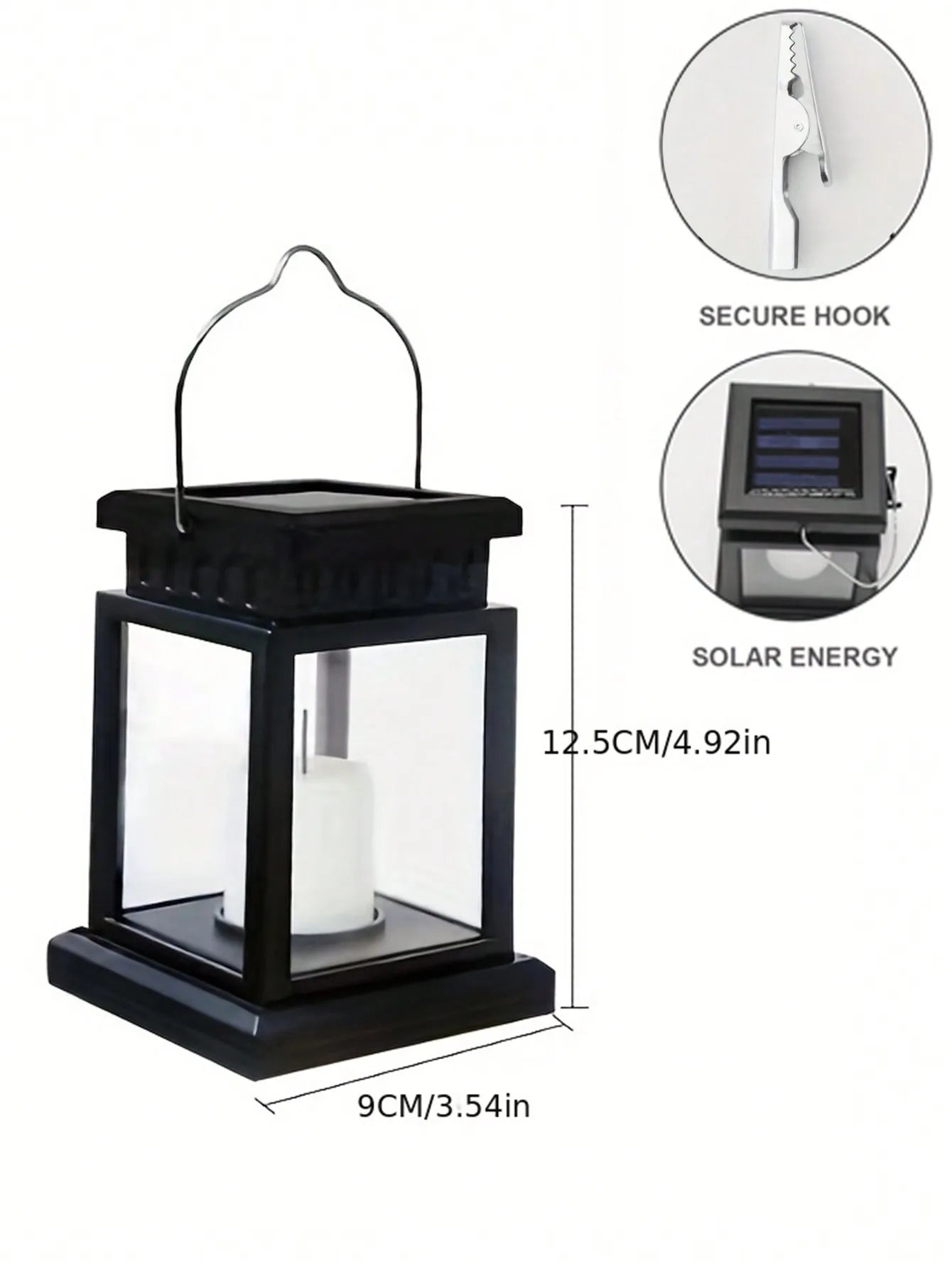 Lámpara de vela solar para exteriores, decoración de jardín, luces solares para exteriores a prueba de agua, farol de palacio retro, iluminación colgante para paisaje 